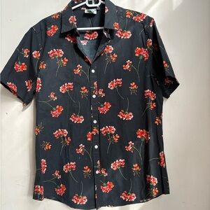 ASOS Designs  Men's Relaxed Revere Shirt Print  Size XL FLORAL PATTERN